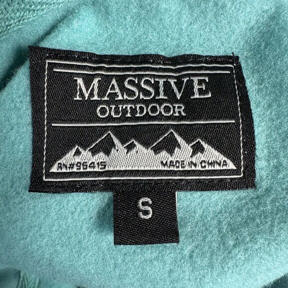NEW Massive Outdoor Mens Sz Small Teal Repreve 1/4 Zip Hoodie Hooded Sweatshirt - Picture 7 of 10
